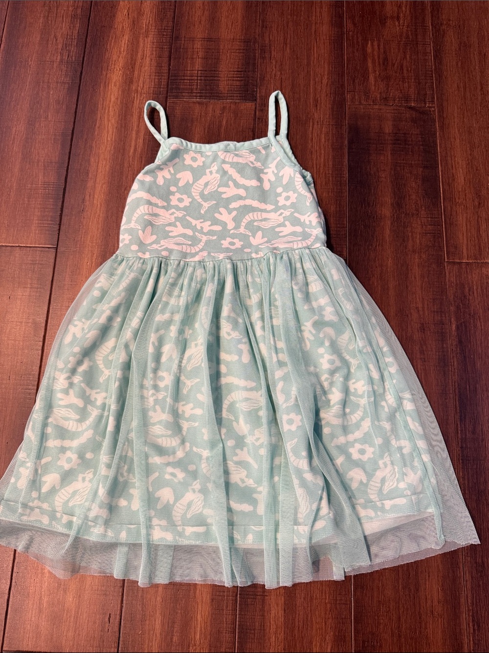 Hanna Andersson Mint Green Floral Tulle Sundress